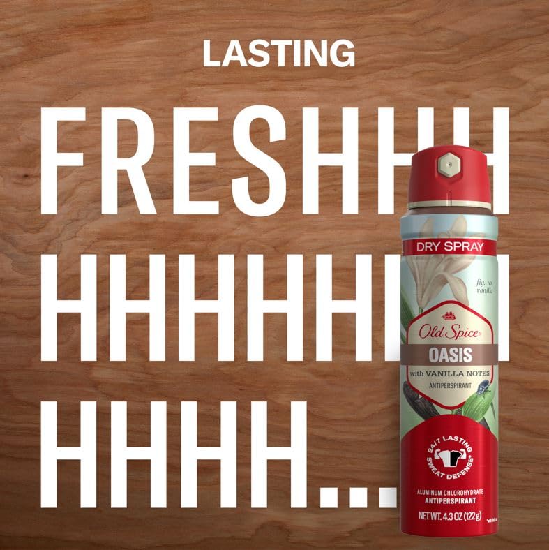 Old Spice vanilla-argan oil scent close-up enhances daily freshness.