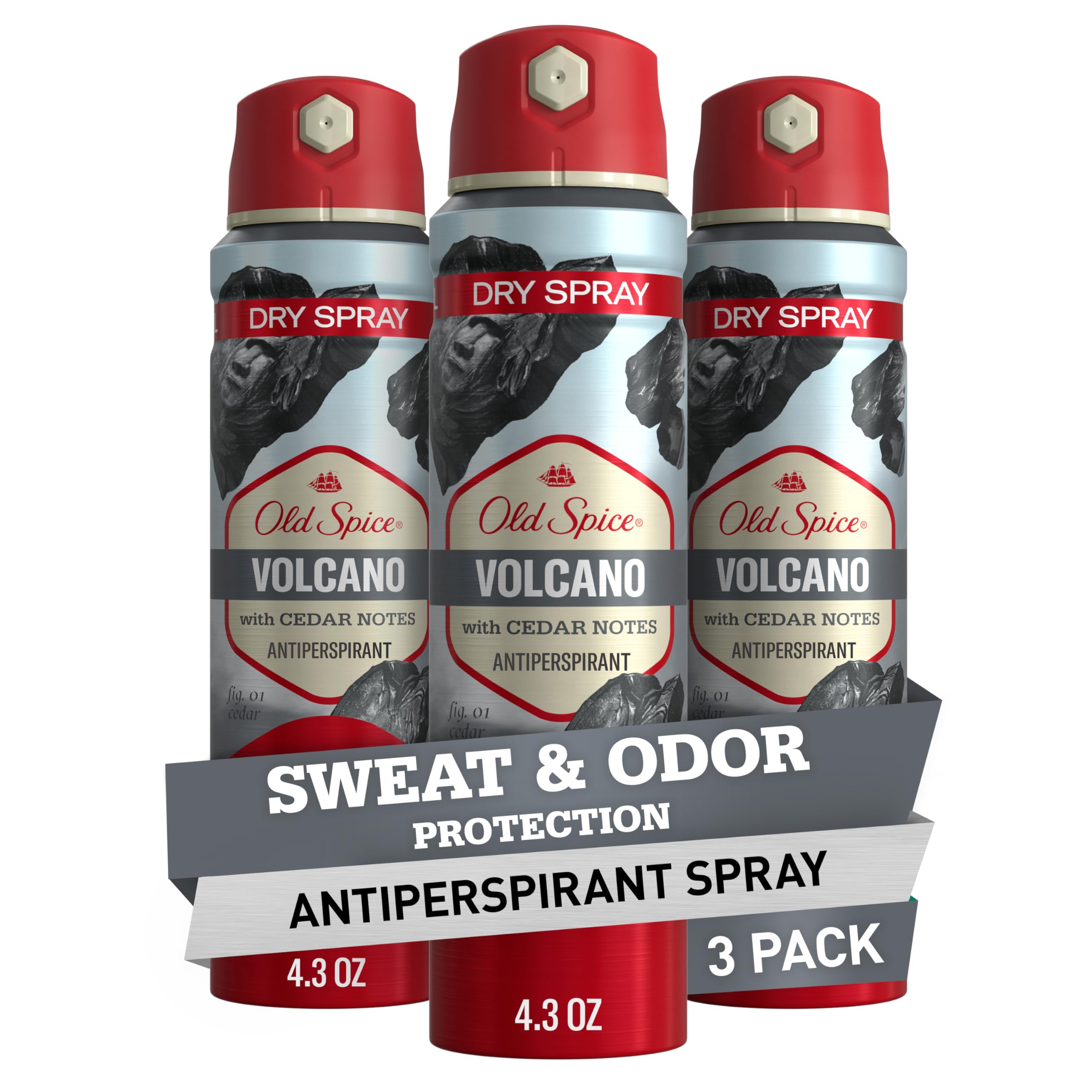 Old Spice Volcano dry spray bottle front showing bold fragrance and packaging