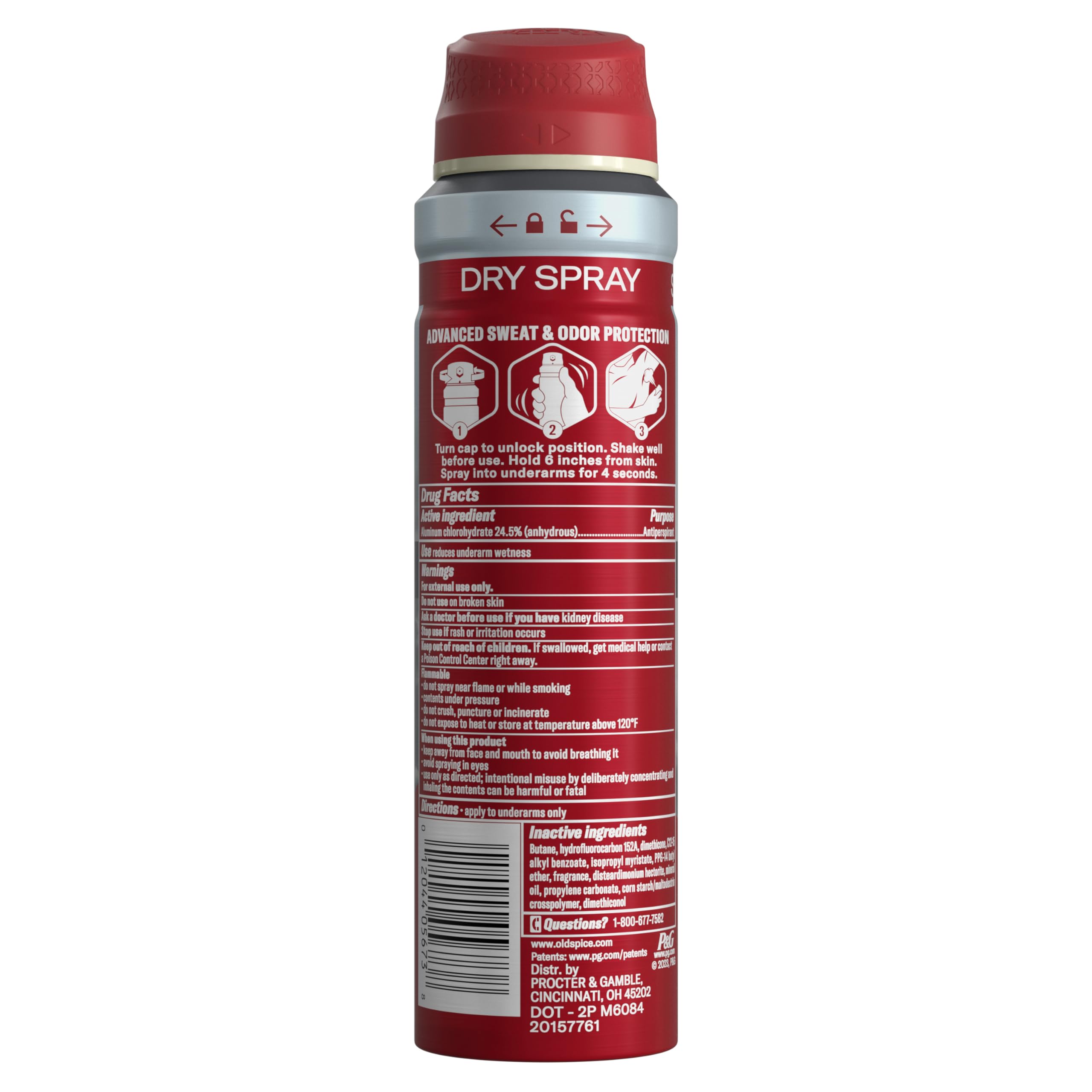 Pack of 3 Old Spice Volcano dry spray for lasting protection