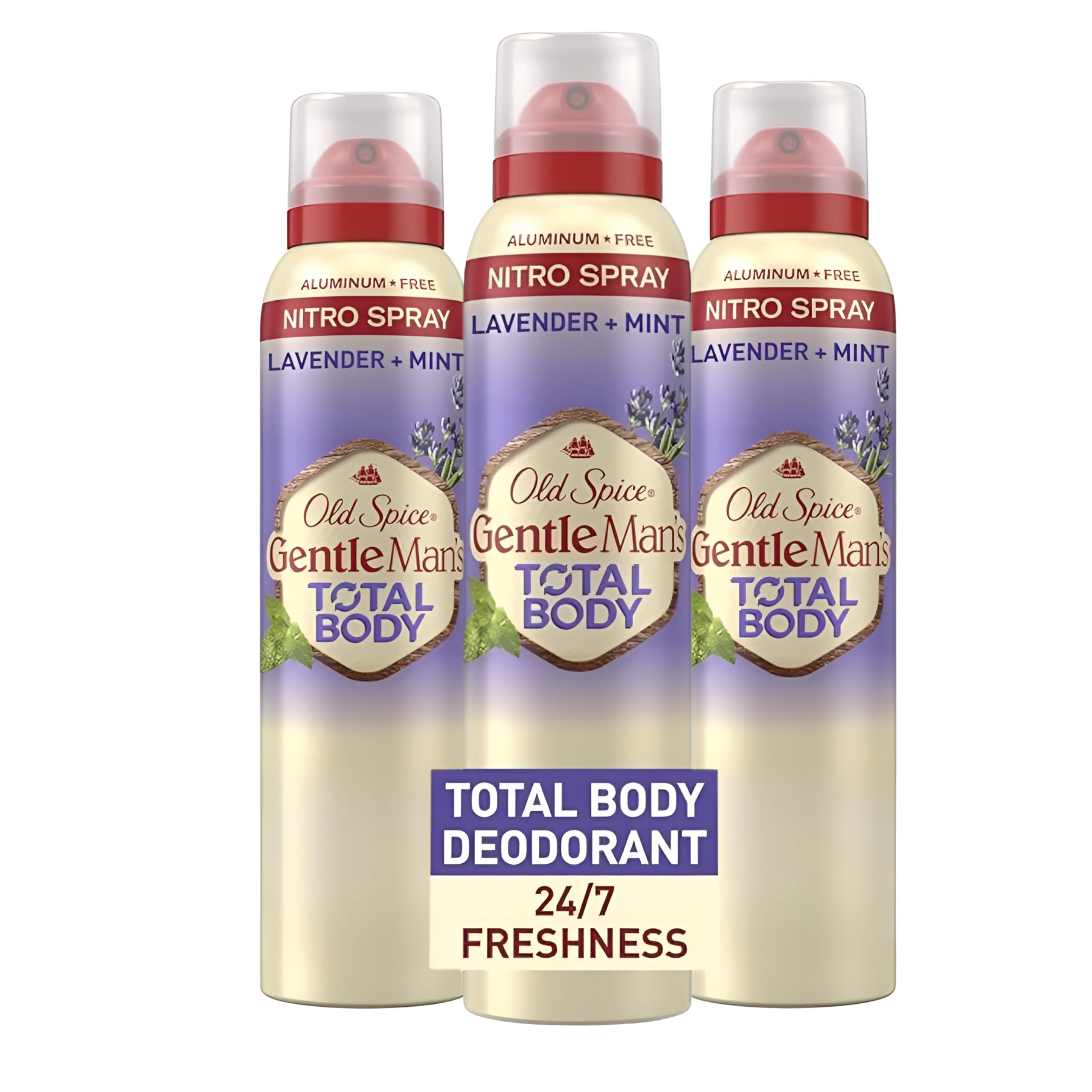 Old Spice whole body deodorant lavender mint spray for all-over freshness all day