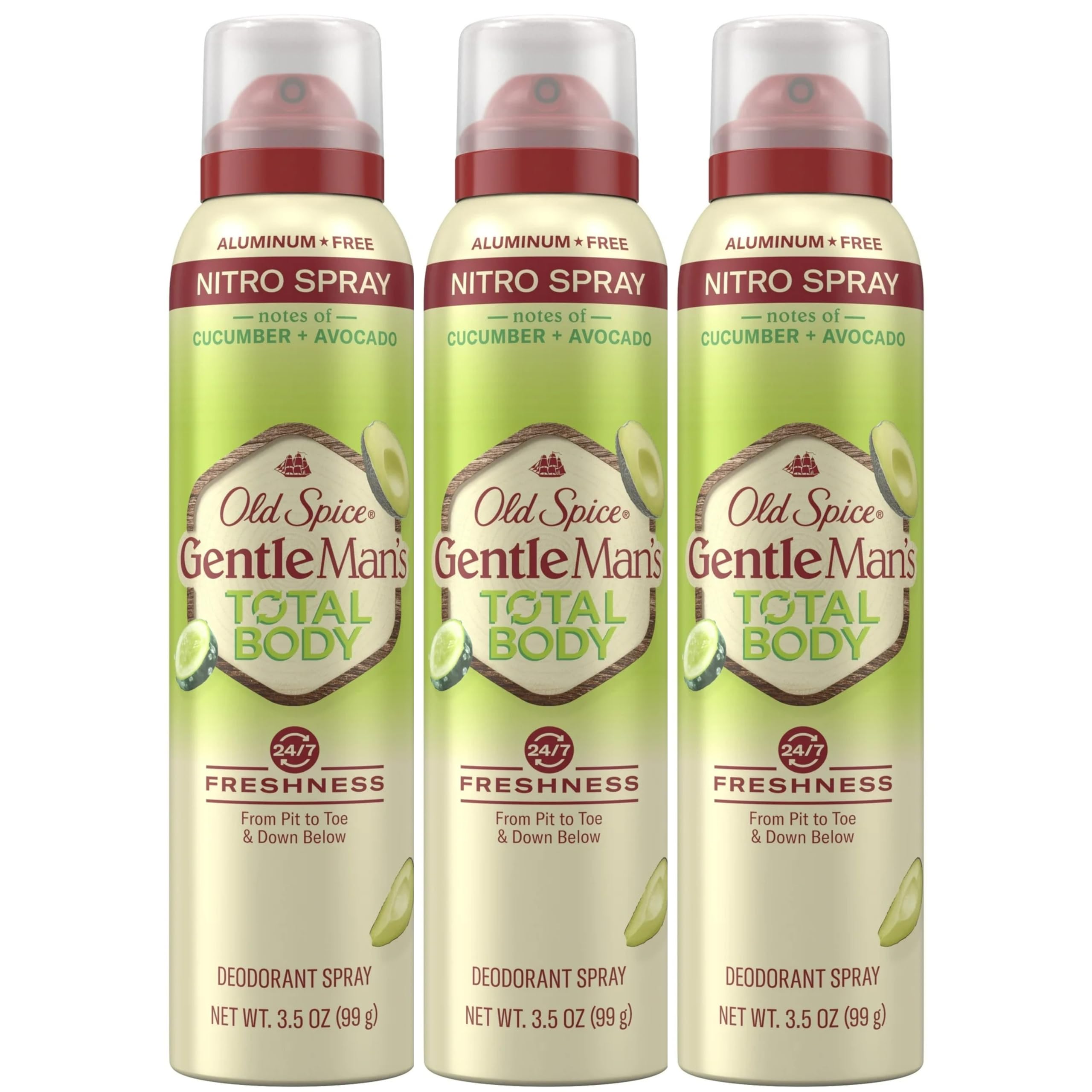 Old Spice Whole Body Deodorant Spray bottle front for all-over freshness.