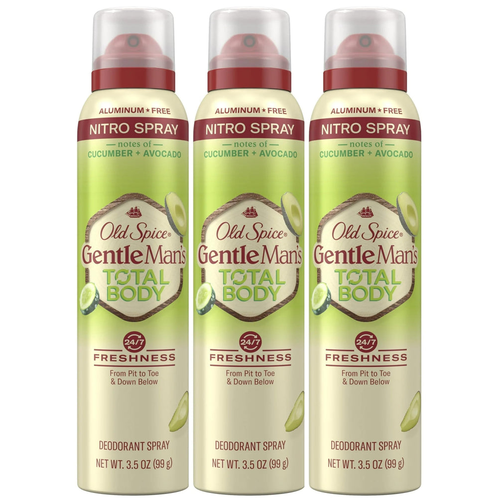 Old Spice Whole Body Deodorant Spray bottle front for all-over freshness.