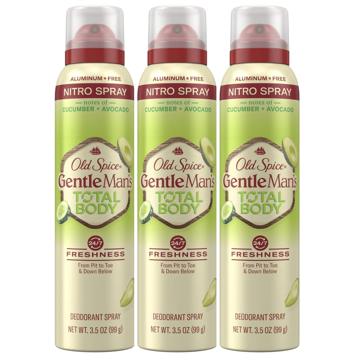 Old Spice Whole Body Deodorant Spray bottle front for all-over freshness.