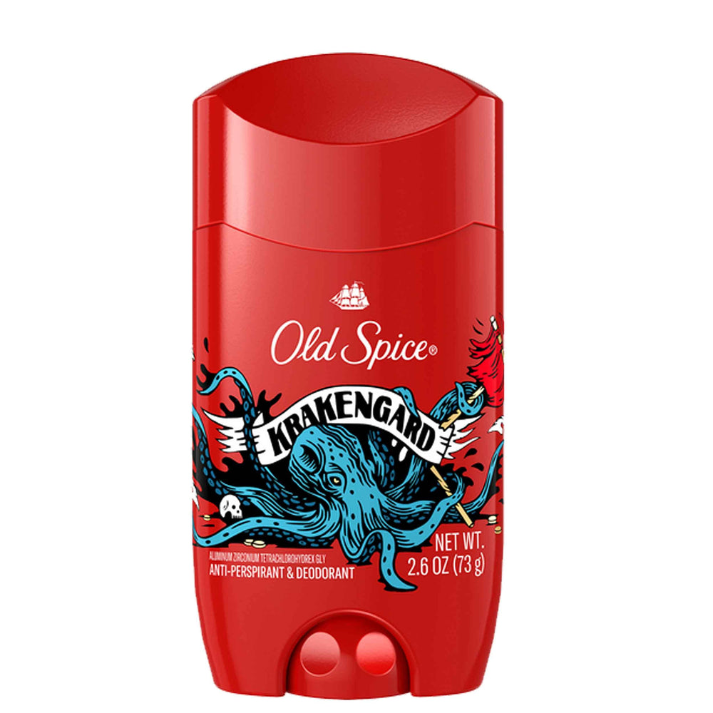 Old Spice Wild Collection Krakengard bottle highlights rugged packaging for everyday use.