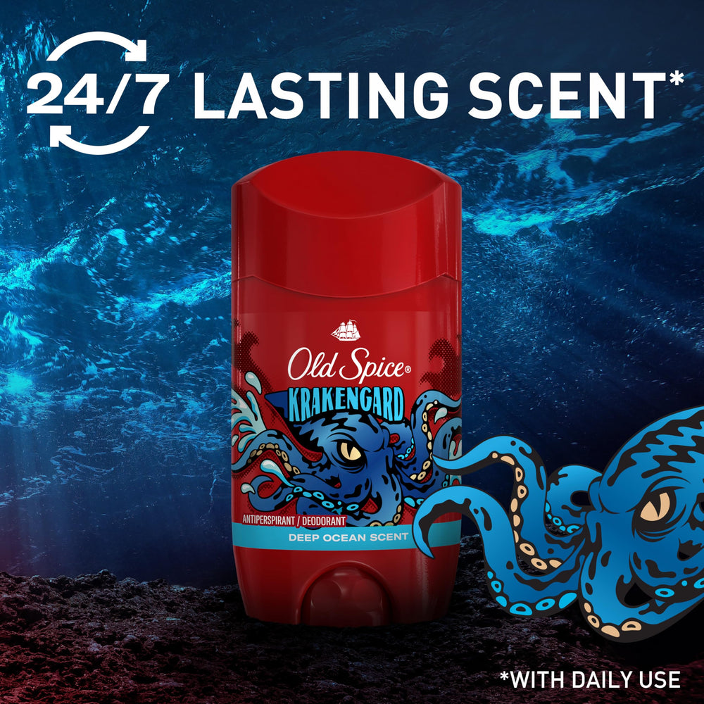 Old Spice Wild Collection display featuring Krakengard with other scents.