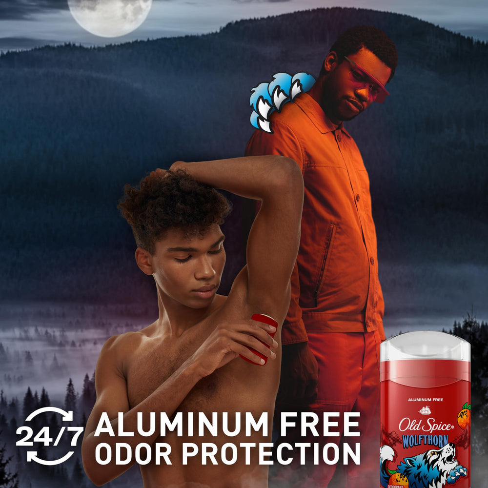 Old Spice Wolfthorn 3-pack highlighting value and long-lasting scent.