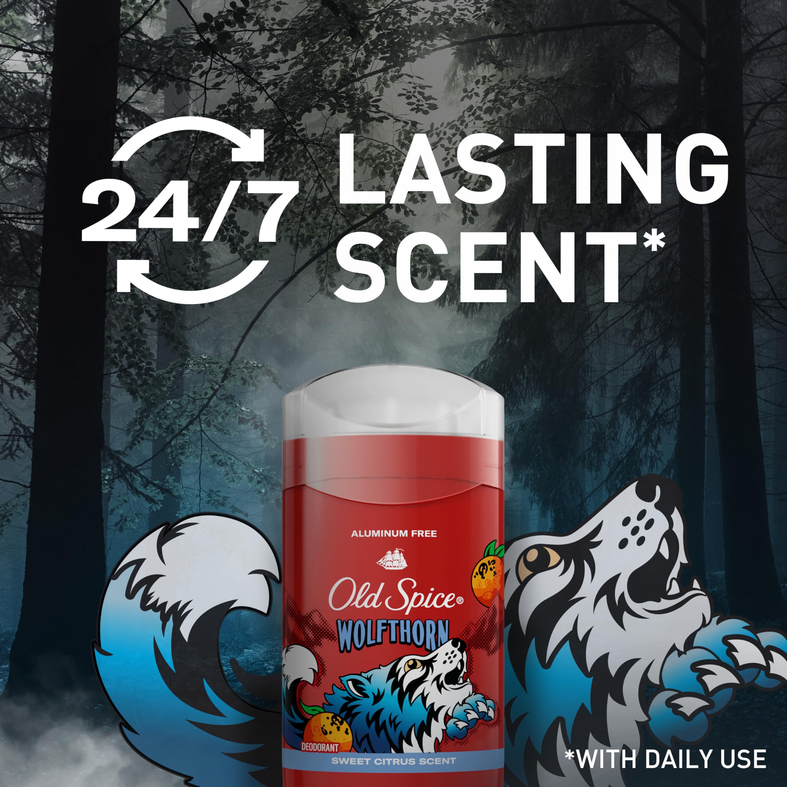 Wolfthorn scent notes include mandarin orange and tropical fruit for a vibrant aroma.