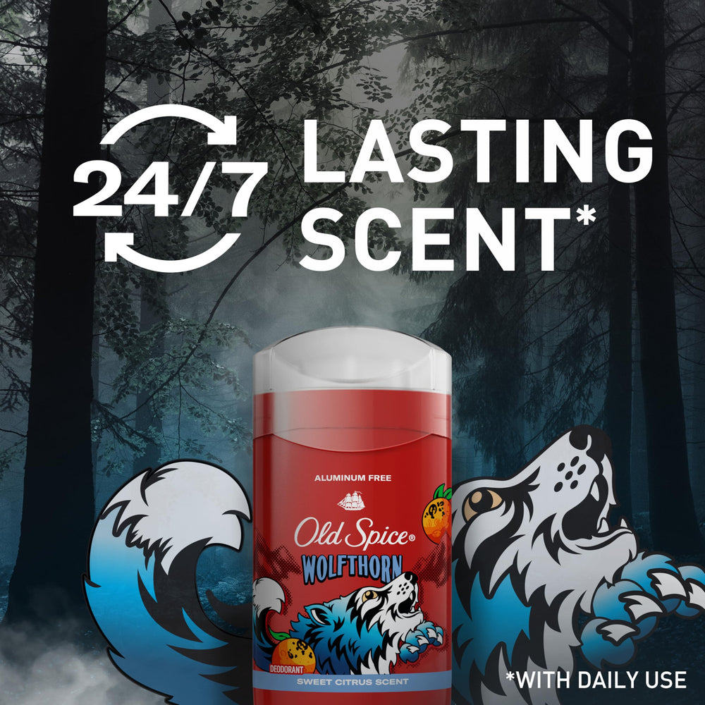 Wolfthorn scent notes include mandarin orange and tropical fruit for a vibrant aroma.