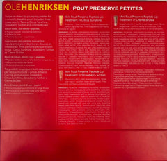 Ole Henriksen Pout Preserve Petites Lip Trio in three flavors for daily lip care.