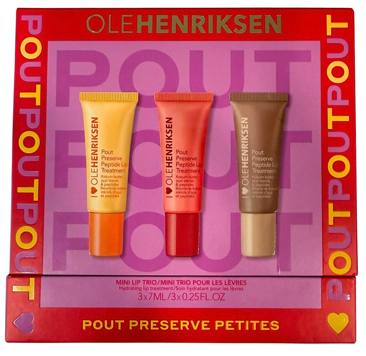 Ole Henriksen Pout Preserve Petites Trio packaging shown for on-the-go lip hydration.