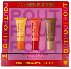 Ole Henriksen Pout Preserve Petites Trio packaging shown for on-the-go lip hydration.