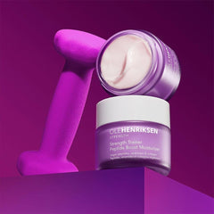 Ole Henriksen Strength Trainer balm-to-gel texture on the jar, demonstrating luxe hydration.
