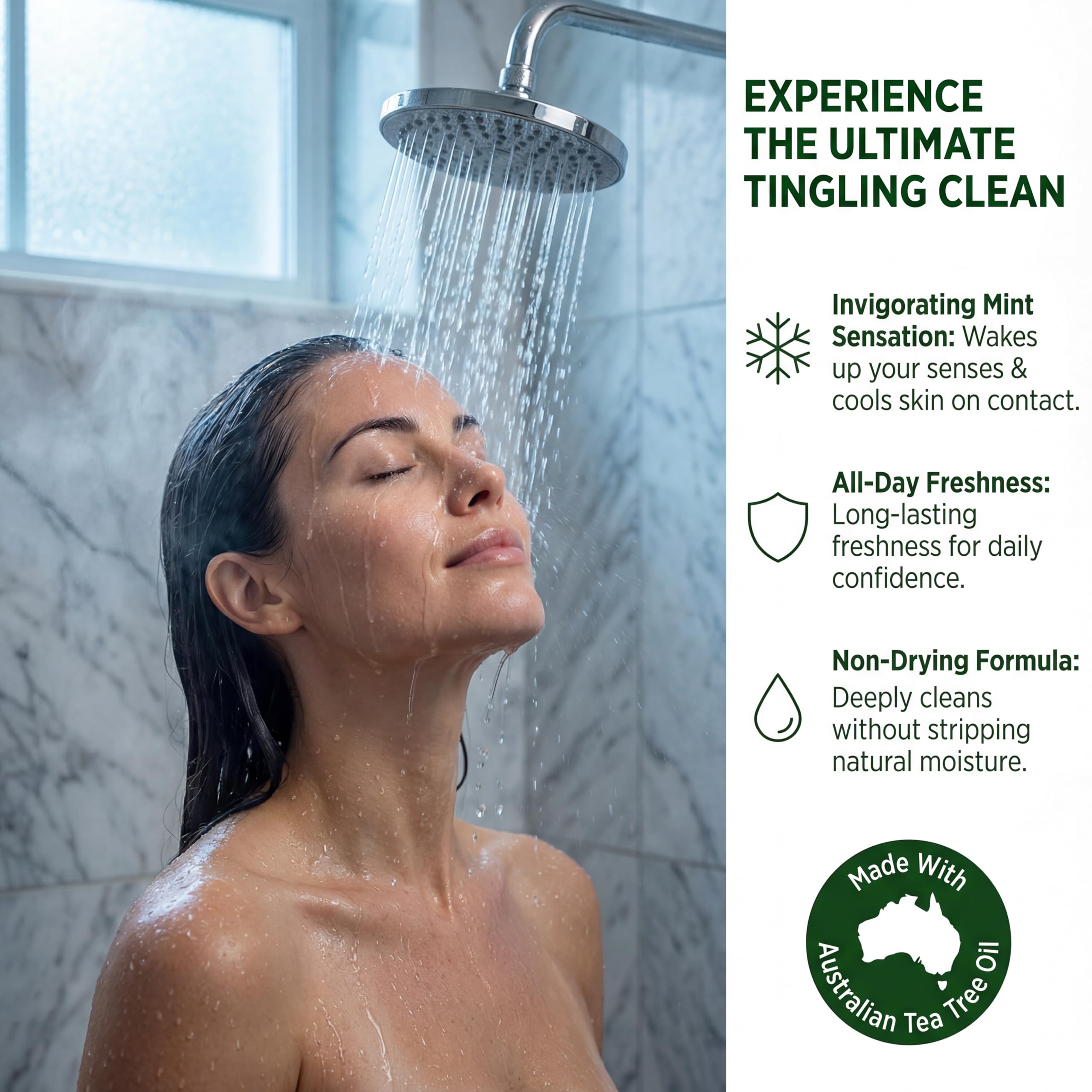 Oleavine TheraTree soap foam offers refreshing daily body wash.