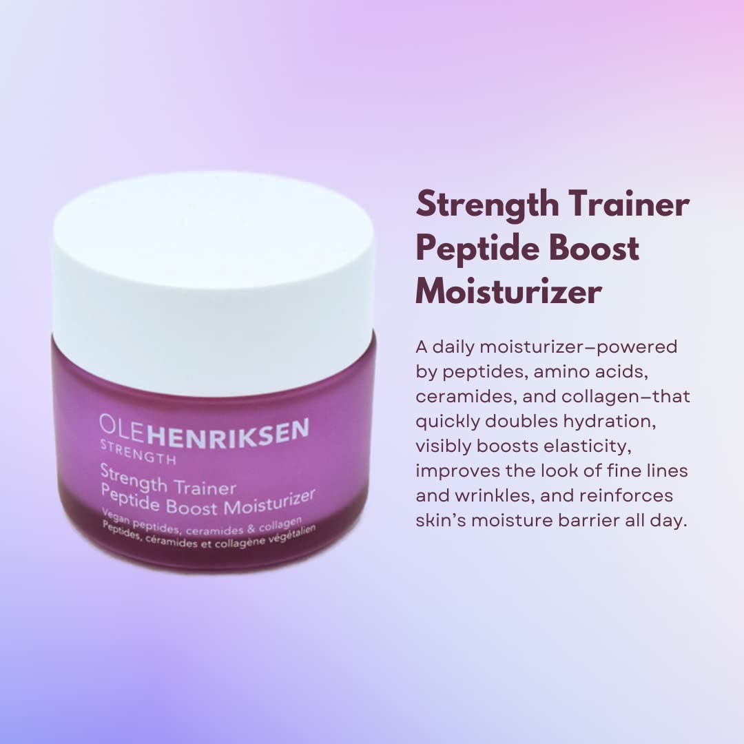 Ole Henriksen Peptide Boost Strength Trainer duo label shows vegan, cruelty-free formula.