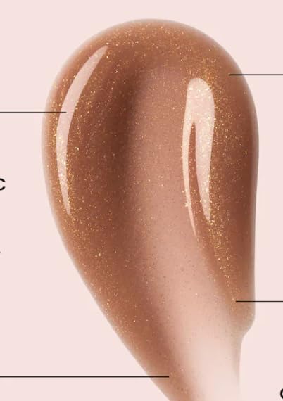 Ole Henriksen Pout Preserve lip treatment Creme Brulee Glimmer tube being applied for smooth, plump looking lips