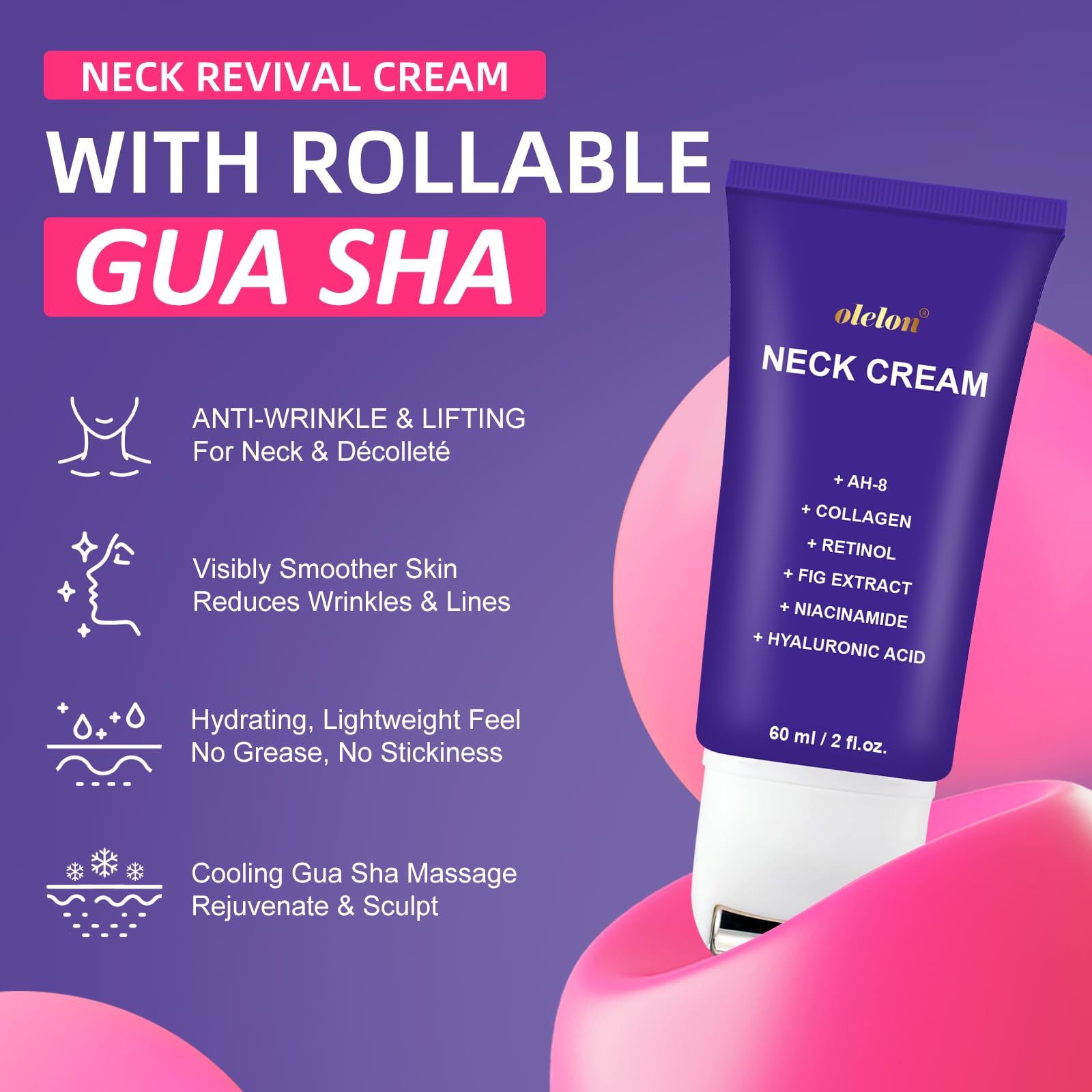 OLELON micro-collagen and hyaluronic acid formula shows deep penetration.