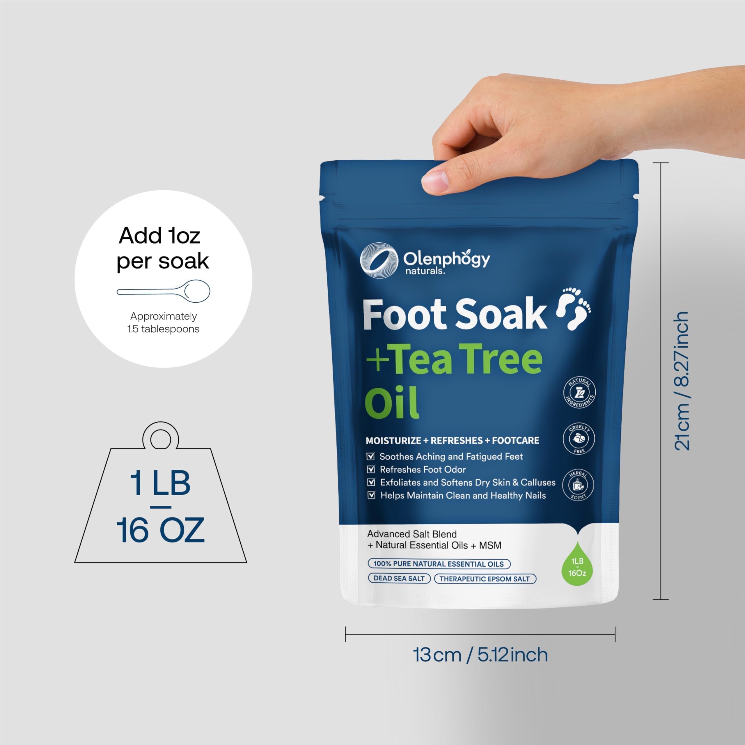 Olenphogy pedicure routine at home with tea tree soak for odor control.