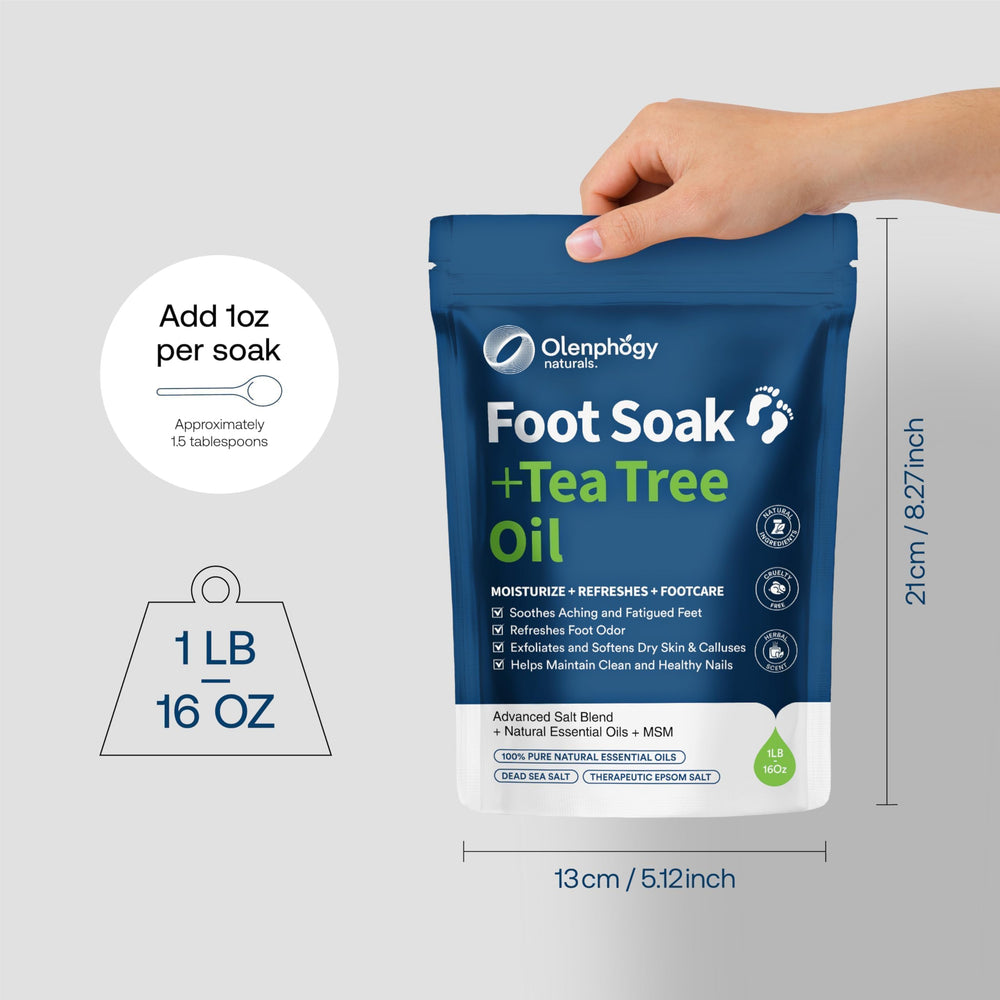 Olenphogy pedicure routine at home with tea tree soak for odor control.