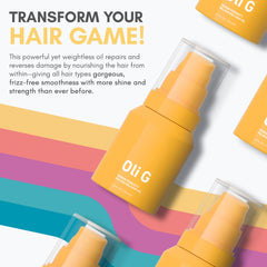 Oli G Renew hair porosity closeup showing smoother, hydrated strands