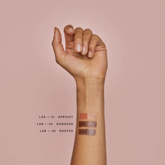 OLIO E OSSO balm layered under eye shadows for depth