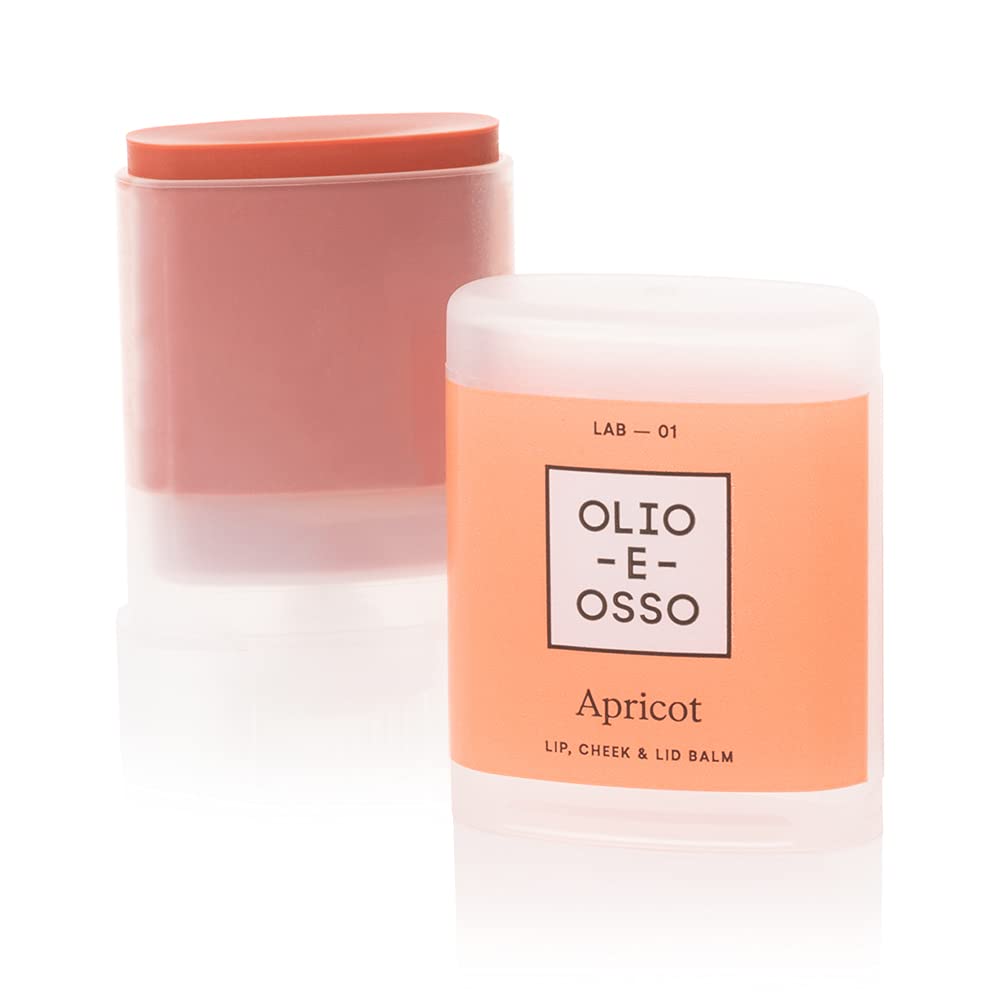 OLIO E OSSO Lab 1 Apricot lip-cheek balm in jar, natural color