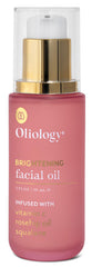 Oliology Brightening Facial Oil bottle with pump for easy dispensing and radiant skin.
