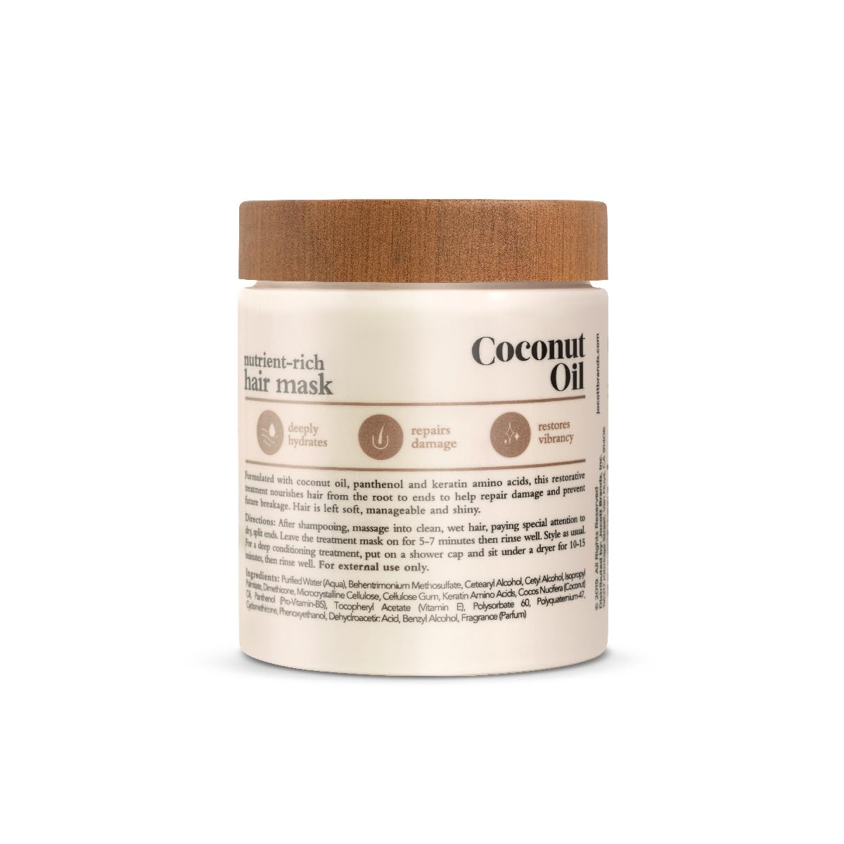 Close-up of Oliology Hair Mask jar, highlighting creamy coconut oil for smoother hair.