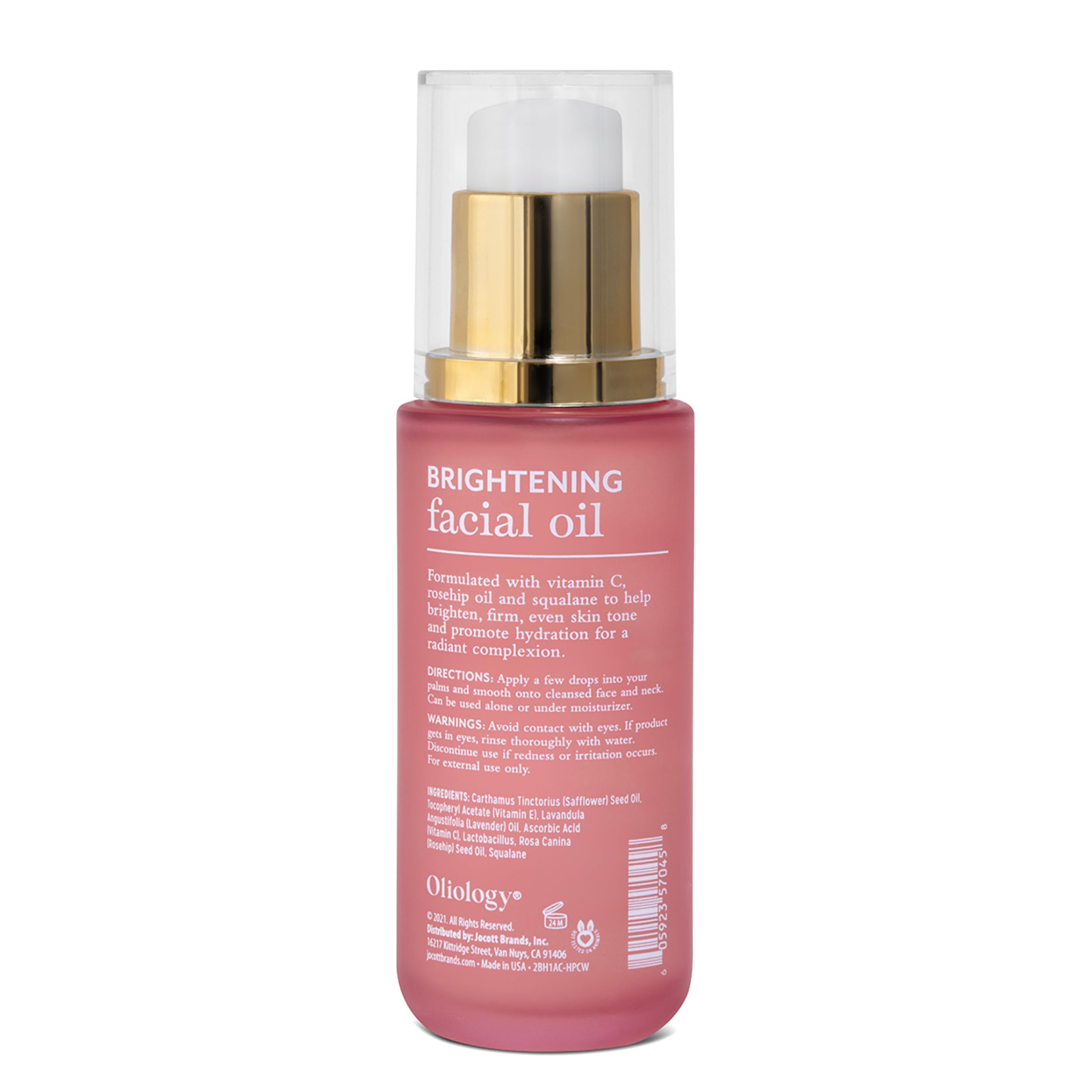 Oliology Vitamin C rosehip squalane blend close-up promotes brightening hydration.