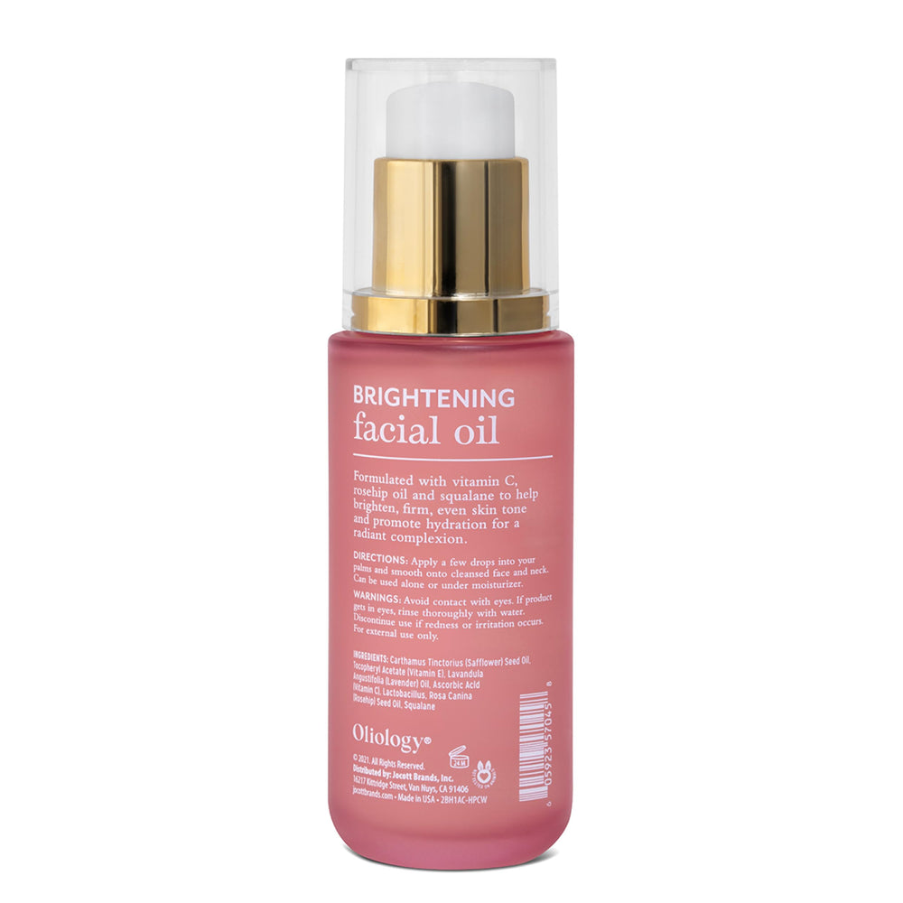 Oliology Vitamin C rosehip squalane blend close-up promotes brightening hydration.