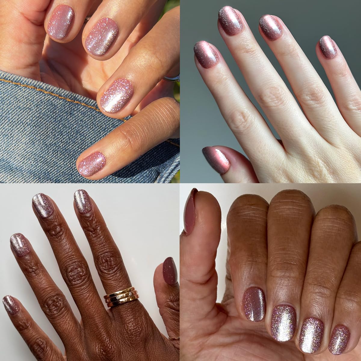 Olive & June easy on-off press-ons ideal for rapid style changes.