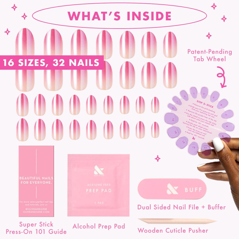 Packaging of Olive & June Super Stick Mani kit with all inclusions.
