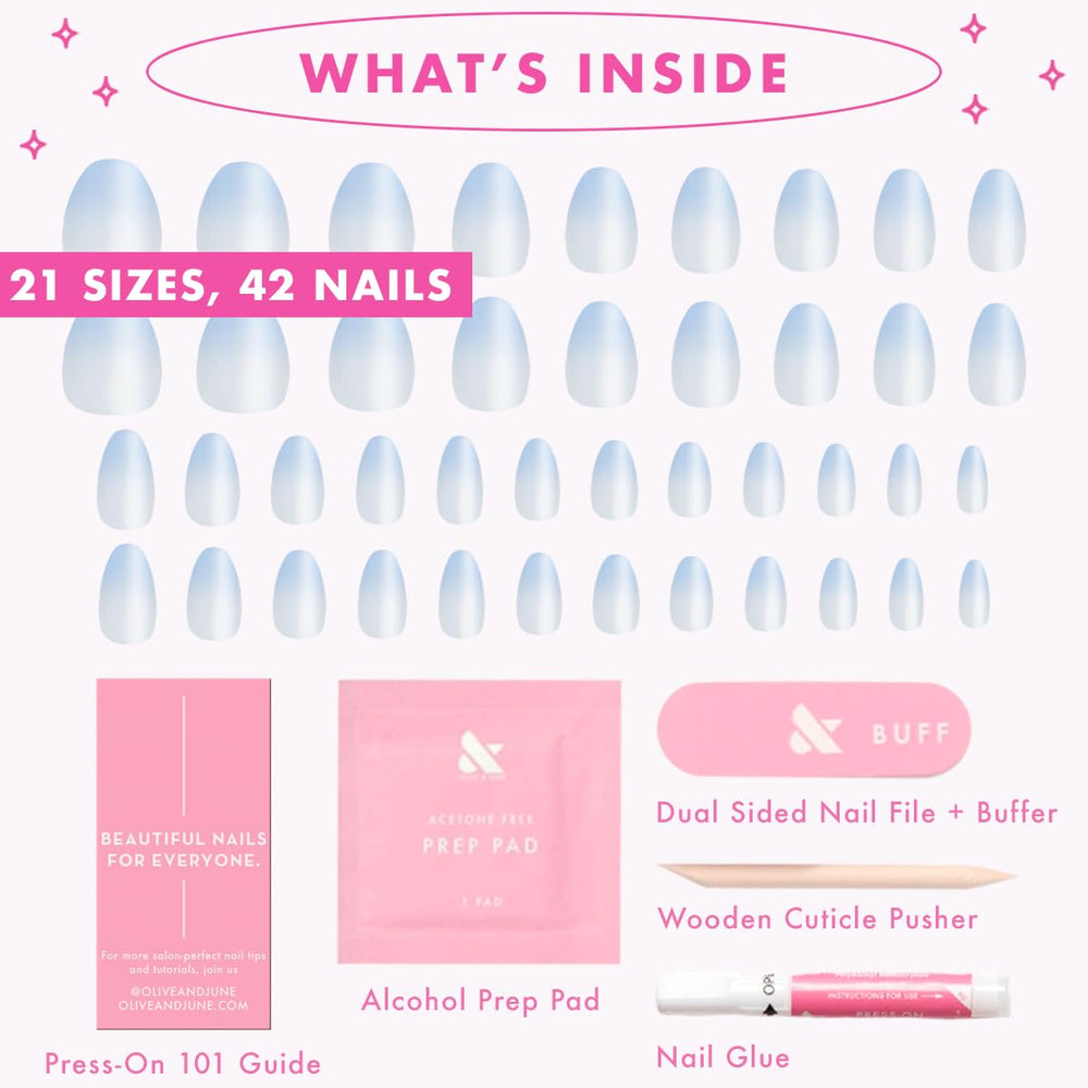 Olive & June Instant Mani packaging box highlighting sustainable materials