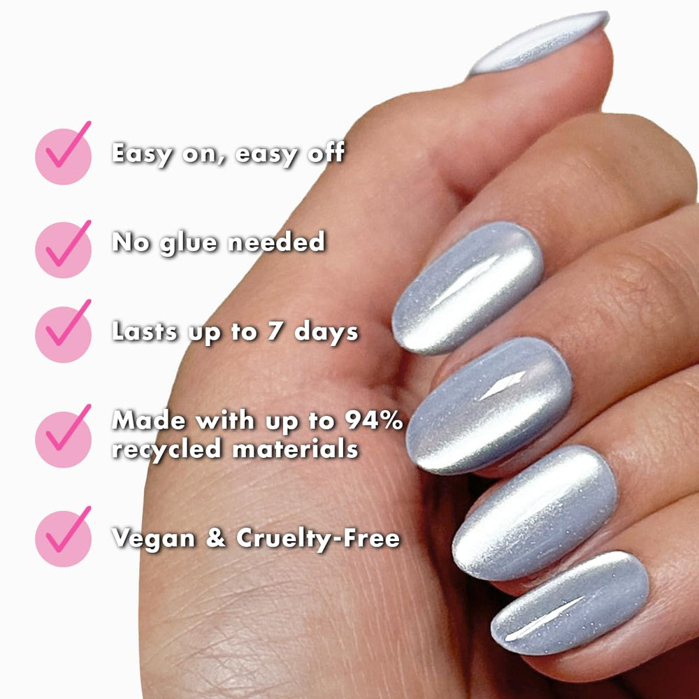 Olive & June non-toxic tabs ensure gentle, safe glue-free wear
