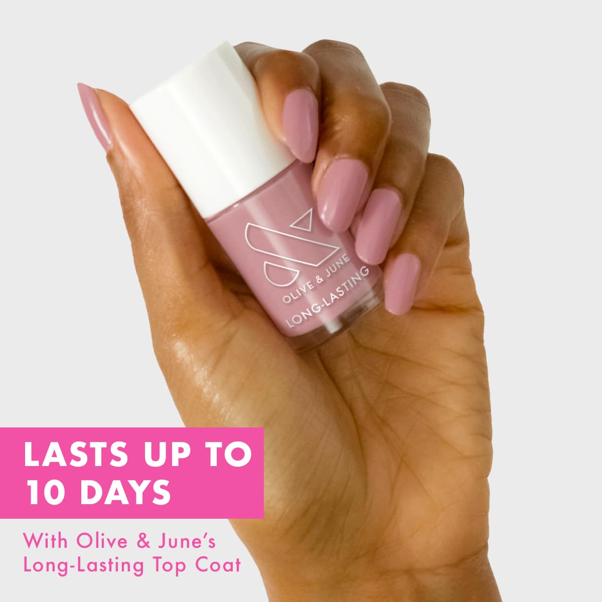 Olive & June wide brush coverage highlights easy 2-3 stroke application