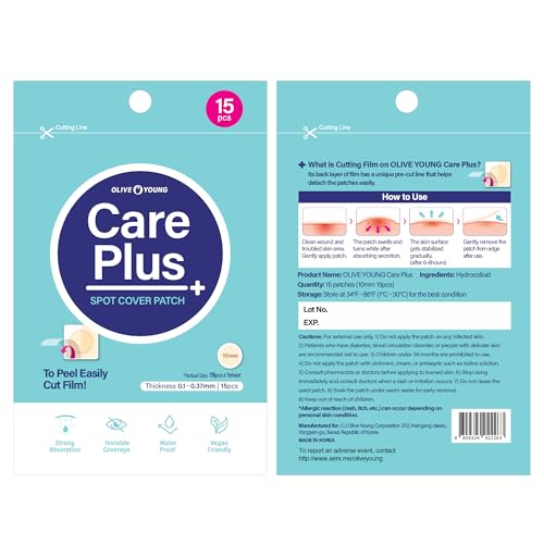 OLIVE YOUNG Care Plus Spot Patch on blemishes protects skin during daily activities.