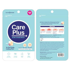 OLIVE YOUNG Care Plus Spot Patch on face covers blemish discreetly.