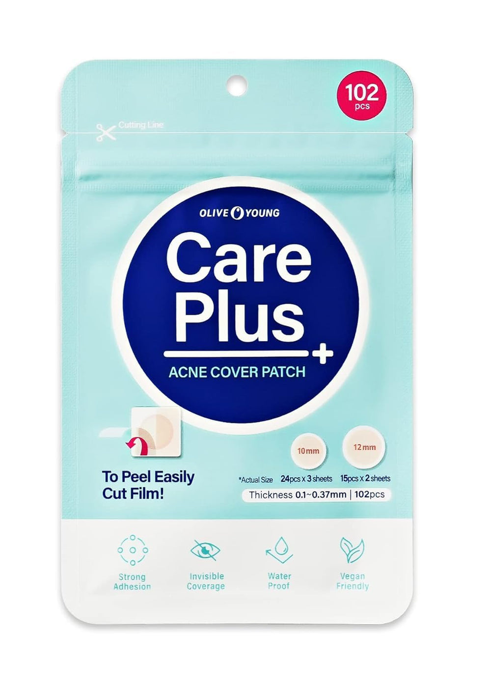 OLIVE YOUNG Care Plus Spot Patch packaging for blemish care.