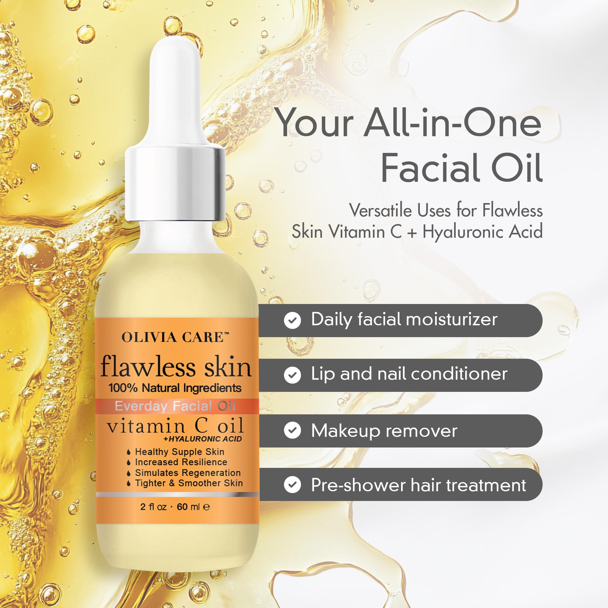 Olivia Care night routine application demonstrates a simple, calming skincare ritual.