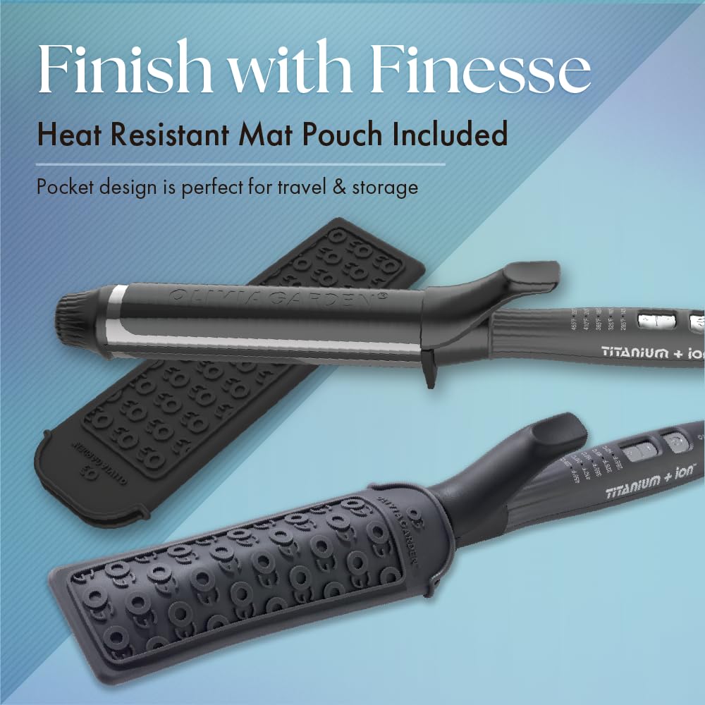 Olivia Garden heat-resistant mat and pouch keep tools organized.