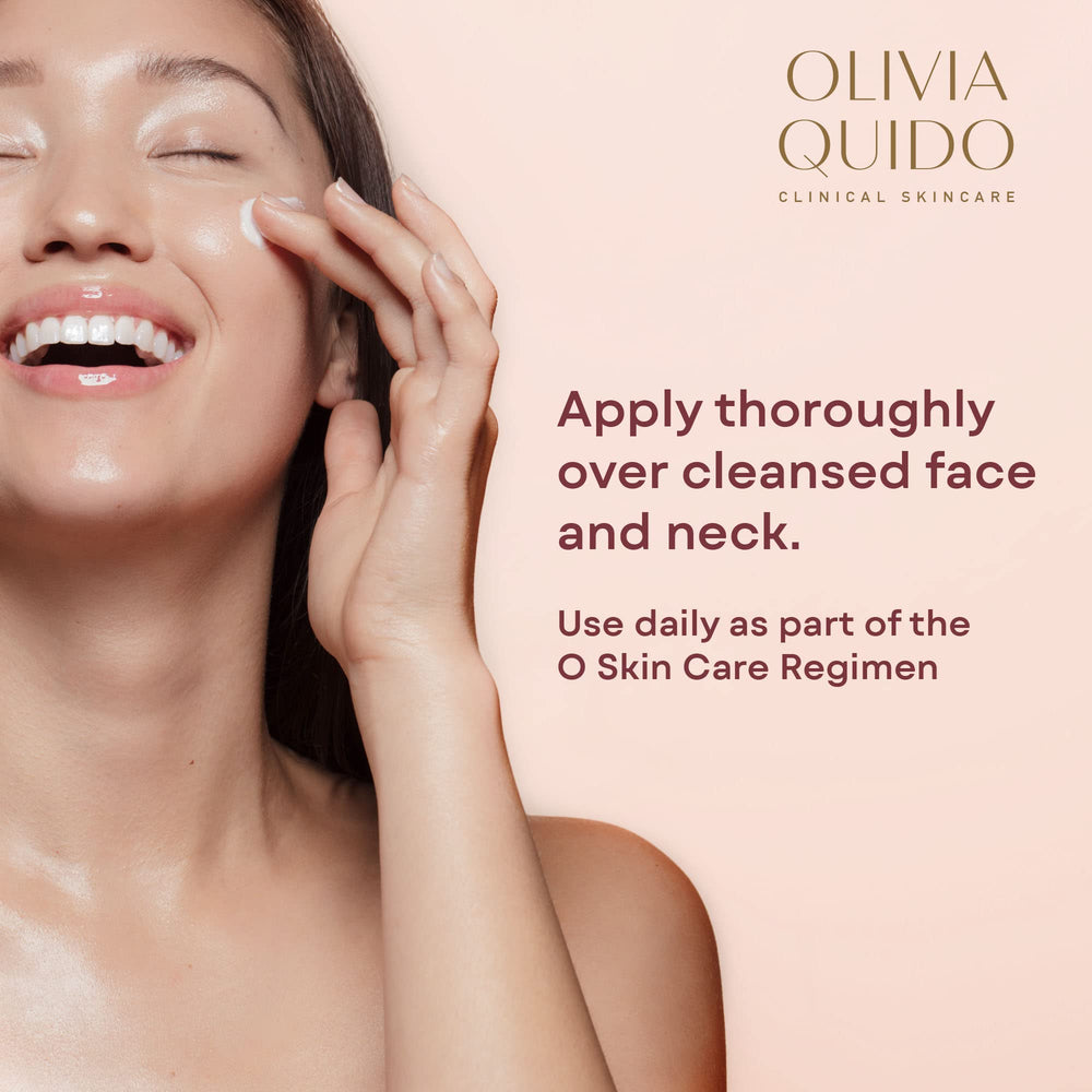 Product visuals emphasize soothing botanicals in OLIVIA QUIDO Active Moisturizer