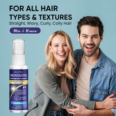OLIVITA Minoxidil ingredients close-up showing Biotin and Rosemary for scalp nourishment.