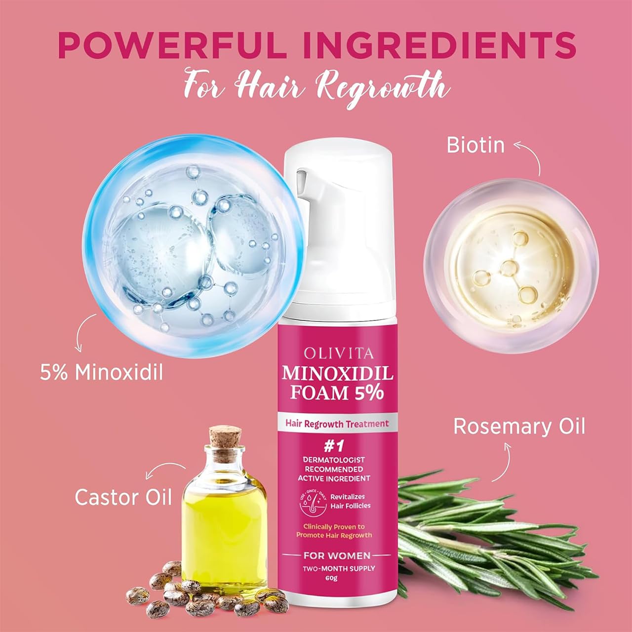 OLIVITA scalp-nourishing foam coverage for even distribution
