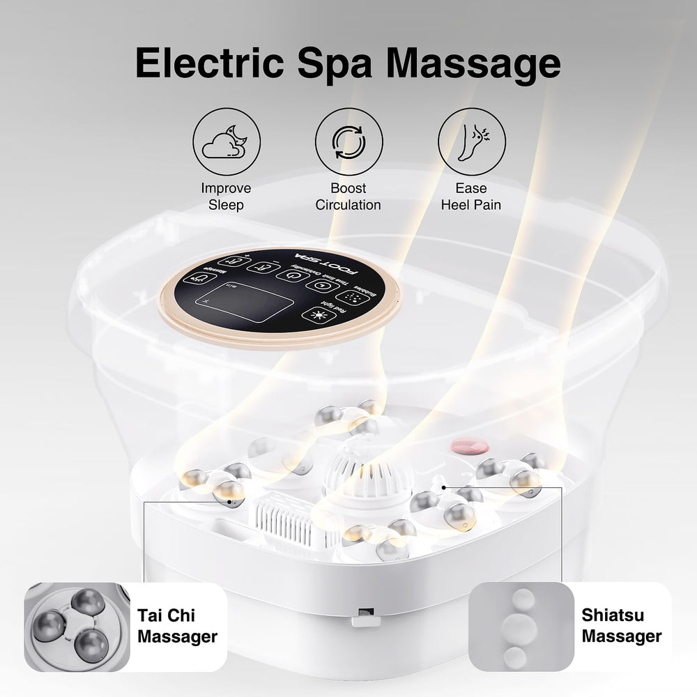 Olixie foot spa showing bubble function for a gentle massage.