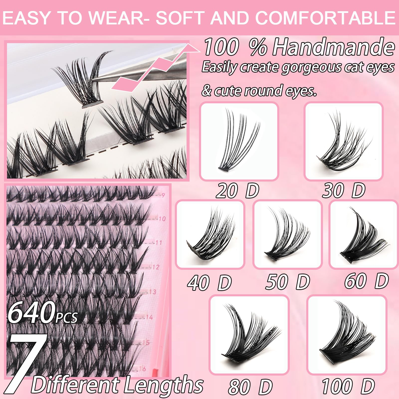 OLLAVO 30D-60D density variety enables wispy to fuller lash effects.