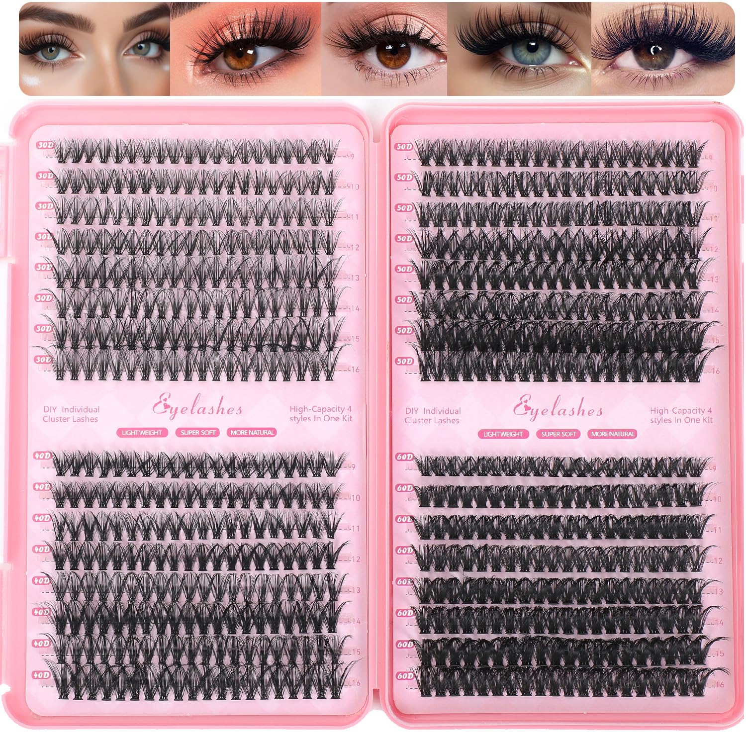 OLLAVO Manga Lash Clusters kit with 640 pieces for easy at-home lash customization.
