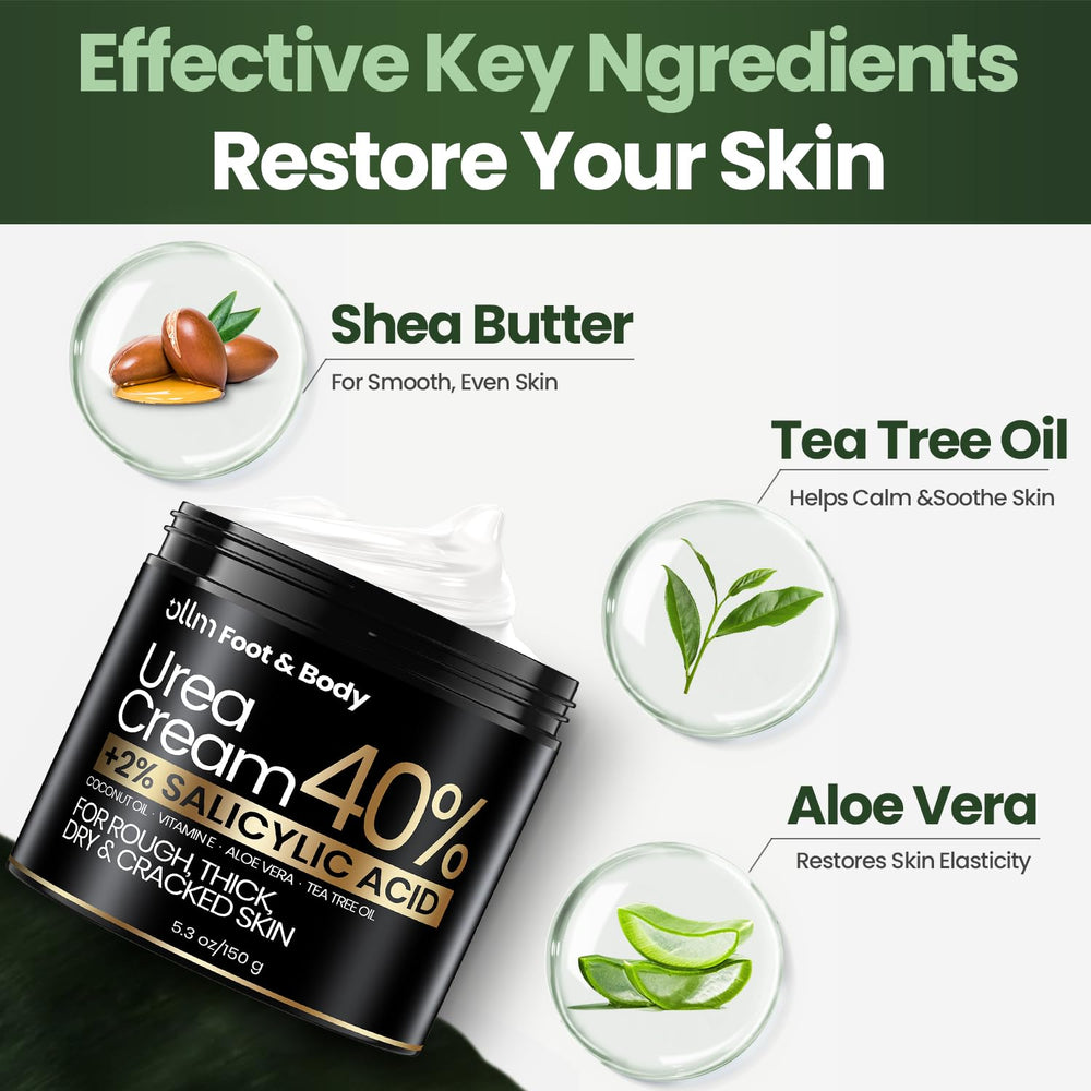 OLL M Urea Cream 40% for cracked heels smooths rough skin.