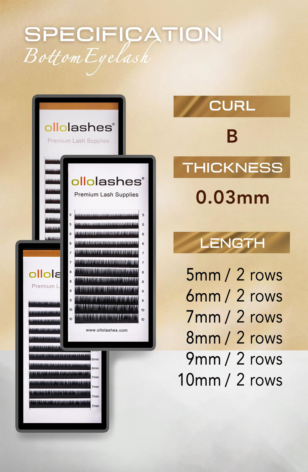 OLLOLASHES matte black bottom lash extensions offer durable curl that's easy to apply.