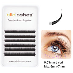OLLOLASHES 0.05mm ultra-thin bottom lashes for light, comfortable wear.