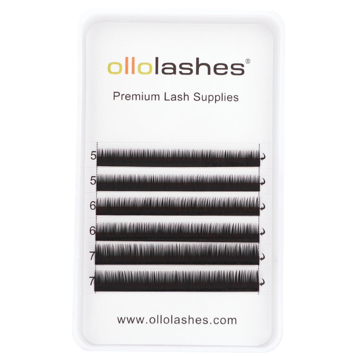 OLLOLASHES bottom lashes with J Curl 0.07mm for a natural, lightweight enhancement.