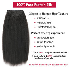 OLQZJZJ kinky straight clip-in 24inch wefts detail for realistic density
